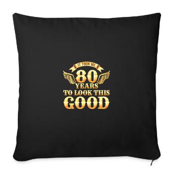 80th birthday 80 years old - Sofa pillowcase 17,3'' x 17,3'' (45 x 45 cm) - black - Front
