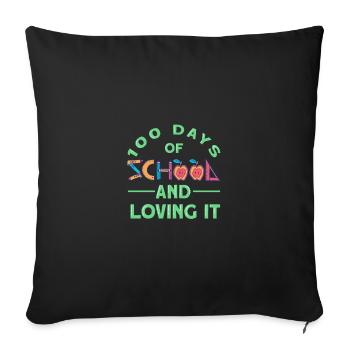 100 Days Of School - Sofa pillowcase 17,3'' x 17,3'' (45 x 45 cm) - black - Front