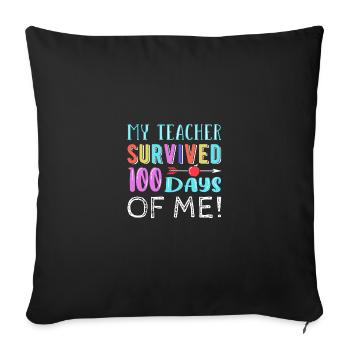 100 Days Of School - Sofa pillowcase 17,3'' x 17,3'' (45 x 45 cm) - black - Front