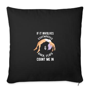Gymnastique Gymnastique Gymnastes - Housse de coussin décorative 45 x 45 cm - noir - Devant