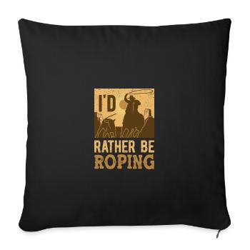 Team Roping - Sofakissenbezug 45 x 45 cm - Schwarz - Vorne