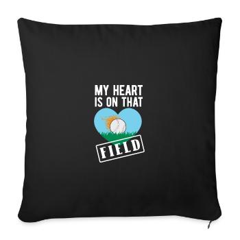 Maman baseball - Housse de coussin décorative 45 x 45 cm - noir - Devant