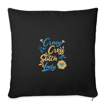 Cross Stitch Cross Stitch Embroidery - Sofa pillowcase 17,3'' x 17,3'' (45 x 45 cm) - black - Front