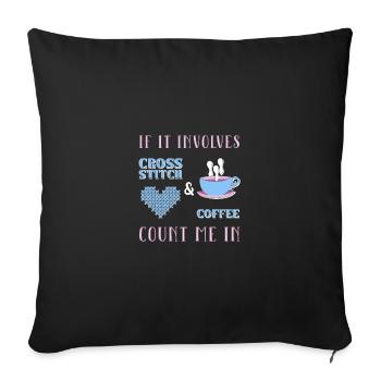 Cross Stitch Cross Stitch Embroidery - Sofa pillowcase 17,3'' x 17,3'' (45 x 45 cm) - black - Front
