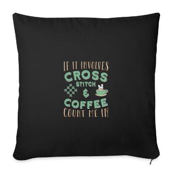 Cross Stitch Cross Stitch Embroidery - Sofa pillowcase 17,3'' x 17,3'' (45 x 45 cm) - black - Front