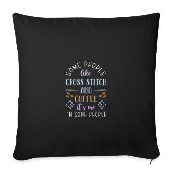 Cross Stitch Cross Stitch Embroidery - Sofa pillowcase 17,3'' x 17,3'' (45 x 45 cm) - black - Front