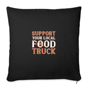 Food Truck Streetfood - Housse de coussin décorative 45 x 45 cm - noir - Devant