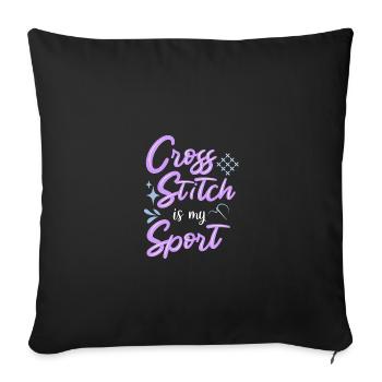 Cross Stitch Cross Stitch Embroidery - Sofa pillowcase 17,3'' x 17,3'' (45 x 45 cm) - black - Front
