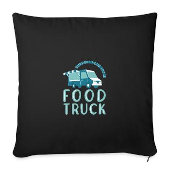 Food Truck Streetfood - Housse de coussin décorative 45 x 45 cm - noir - Devant