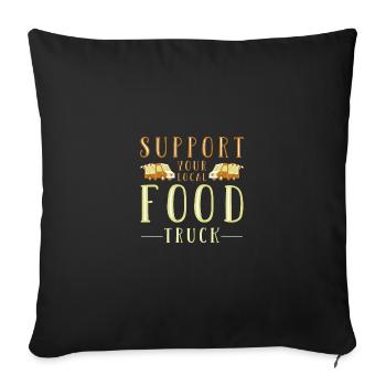 Food Truck Streetfood - Housse de coussin décorative 45 x 45 cm - noir - Devant