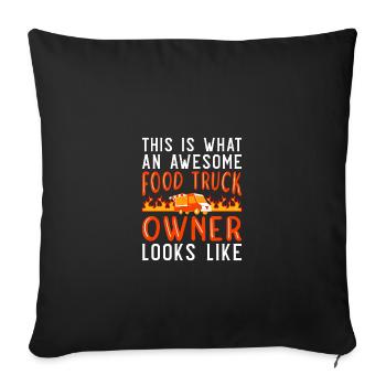 Food Truck Streetfood - Housse de coussin décorative 45 x 45 cm - noir - Devant