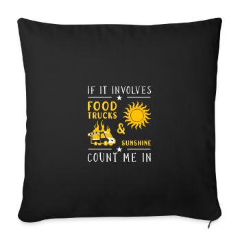 Food Truck Streetfood - Housse de coussin décorative 45 x 45 cm - noir - Devant