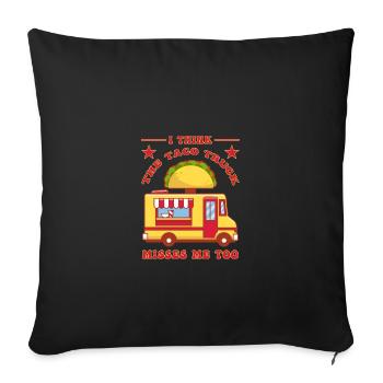 Food Truck Streetfood - Housse de coussin décorative 45 x 45 cm - noir - Devant