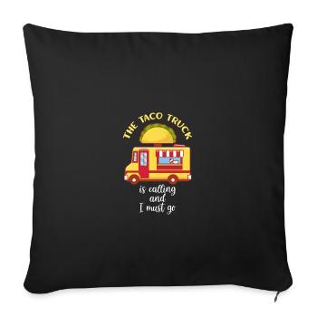 Food Truck Streetfood - Housse de coussin décorative 45 x 45 cm - noir - Devant