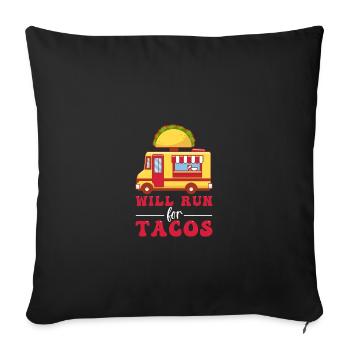 Food Truck Streetfood - Housse de coussin décorative 45 x 45 cm - noir - Devant