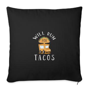 Food Truck Streetfood - Housse de coussin décorative 45 x 45 cm - noir - Devant