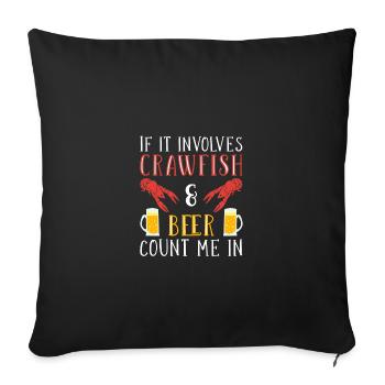 Écrevisse Écrevisse - Housse de coussin décorative 45 x 45 cm - noir - Devant