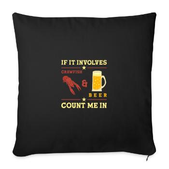 Écrevisse Écrevisse - Housse de coussin décorative 45 x 45 cm - noir - Devant