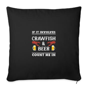 Écrevisse Écrevisse - Housse de coussin décorative 45 x 45 cm - noir - Devant