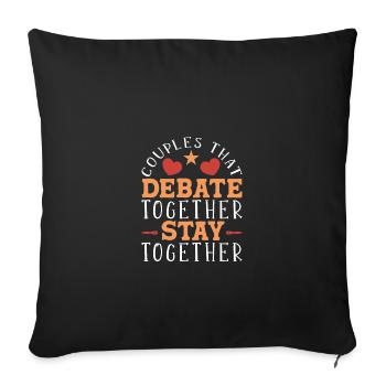 Debating Debate Arguing - Sofa pillowcase 17,3'' x 17,3'' (45 x 45 cm) - black - Front