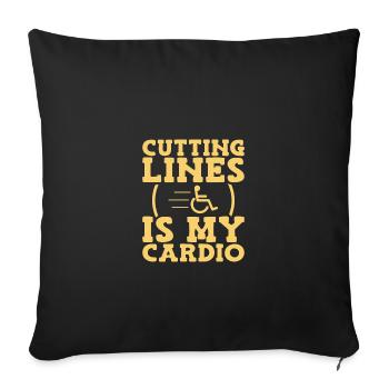 Wheelchair wheelchair access - Sofa pillowcase 17,3'' x 17,3'' (45 x 45 cm) - black - Front