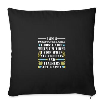 Paraprofessionnel - Housse de coussin décorative 45 x 45 cm - noir - Devant
