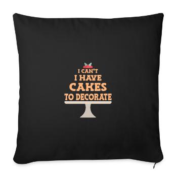 Gâteaux cuisiniers Baker Chef pâtissier - Housse de coussin décorative 45 x 45 cm - noir - Devant