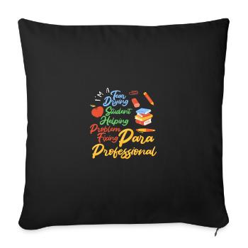 Paraprofessionnel - Housse de coussin décorative 45 x 45 cm - noir - Devant