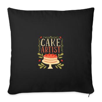 Gâteaux cuisiniers Baker Chef pâtissier - Housse de coussin décorative 45 x 45 cm - noir - Devant