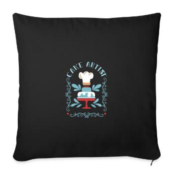 Gâteaux cuisiniers Baker Chef pâtissier - Housse de coussin décorative 45 x 45 cm - noir - Devant