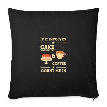 Gâteaux cuisiniers Baker Chef pâtissier - Housse de coussin décorative 45 x 45 cm - noir - Devant