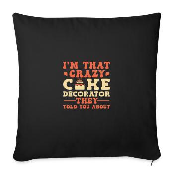 Gâteaux cuisiniers Baker Chef pâtissier - Housse de coussin décorative 45 x 45 cm - noir - Devant