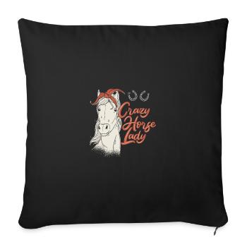 Équitation Sport équestre - Housse de coussin décorative 45 x 45 cm - noir - Devant
