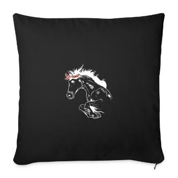 Équitation Sport équestre - Housse de coussin décorative 45 x 45 cm - noir - Devant