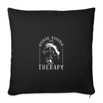 Équitation Sport équestre - Housse de coussin décorative 45 x 45 cm - noir - Devant