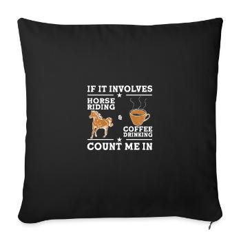 Équitation Sport équestre - Housse de coussin décorative 45 x 45 cm - noir - Devant