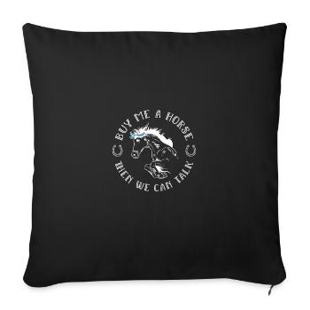 Équitation Sport équestre - Housse de coussin décorative 45 x 45 cm - noir - Devant