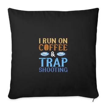 Clay pigeon shooting - Sofa pillowcase 17,3'' x 17,3'' (45 x 45 cm) - black - Front