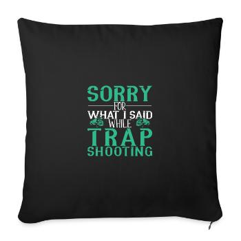 Clay pigeon shooting - Sofa pillowcase 17,3'' x 17,3'' (45 x 45 cm) - black - Front