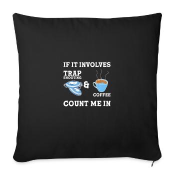 Tir au pigeon d’argile - Housse de coussin décorative 45 x 45 cm - noir - Devant