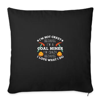 Mineurs de mines - Housse de coussin décorative 45 x 45 cm - noir - Devant