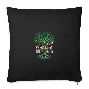 Généalogiste - Housse de coussin décorative 45 x 45 cm - noir - Devant