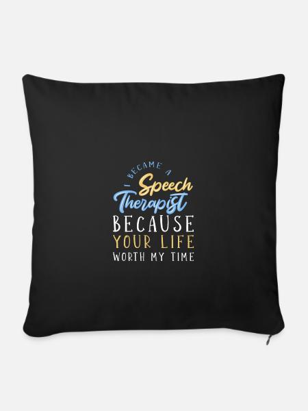 Sprachtherapie Sprachtherapeut - Sofakissenbezug 45 x 45 cm - Schwarz