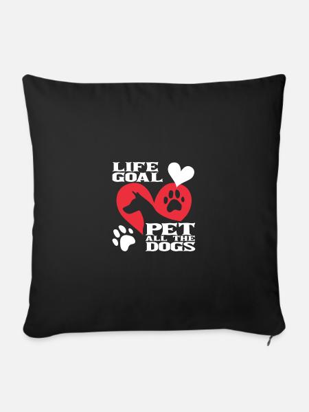 Tierschutz Hund Adoptiert - Sofakissenbezug 45 x 45 cm - Schwarz