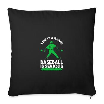 Joueur de baseball Baseball - Housse de coussin décorative 45 x 45 cm - noir - Devant