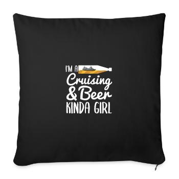 Cruise Cruise Ship - Sofa pillowcase 17,3'' x 17,3'' (45 x 45 cm) - black - Front