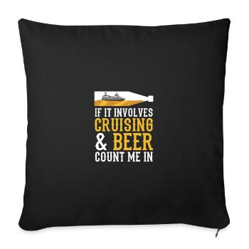 Cruise Cruise Ship - Sofa pillowcase 17,3'' x 17,3'' (45 x 45 cm) - black - Front