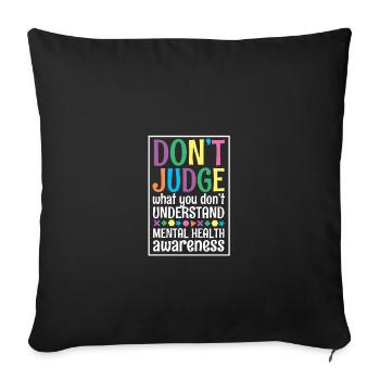 Santé mentale Mentale Gesundheit - Housse de coussin décorative 45 x 45 cm - noir - Devant