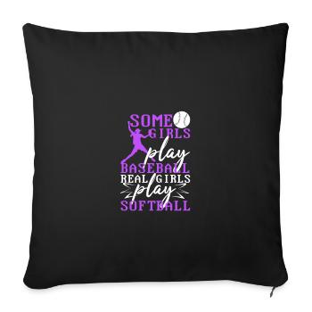 Softball - Sofa pillowcase 17,3'' x 17,3'' (45 x 45 cm) - black - Front