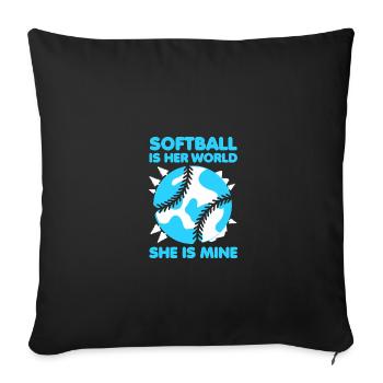Softball - Sofa pillowcase 17,3'' x 17,3'' (45 x 45 cm) - black - Front